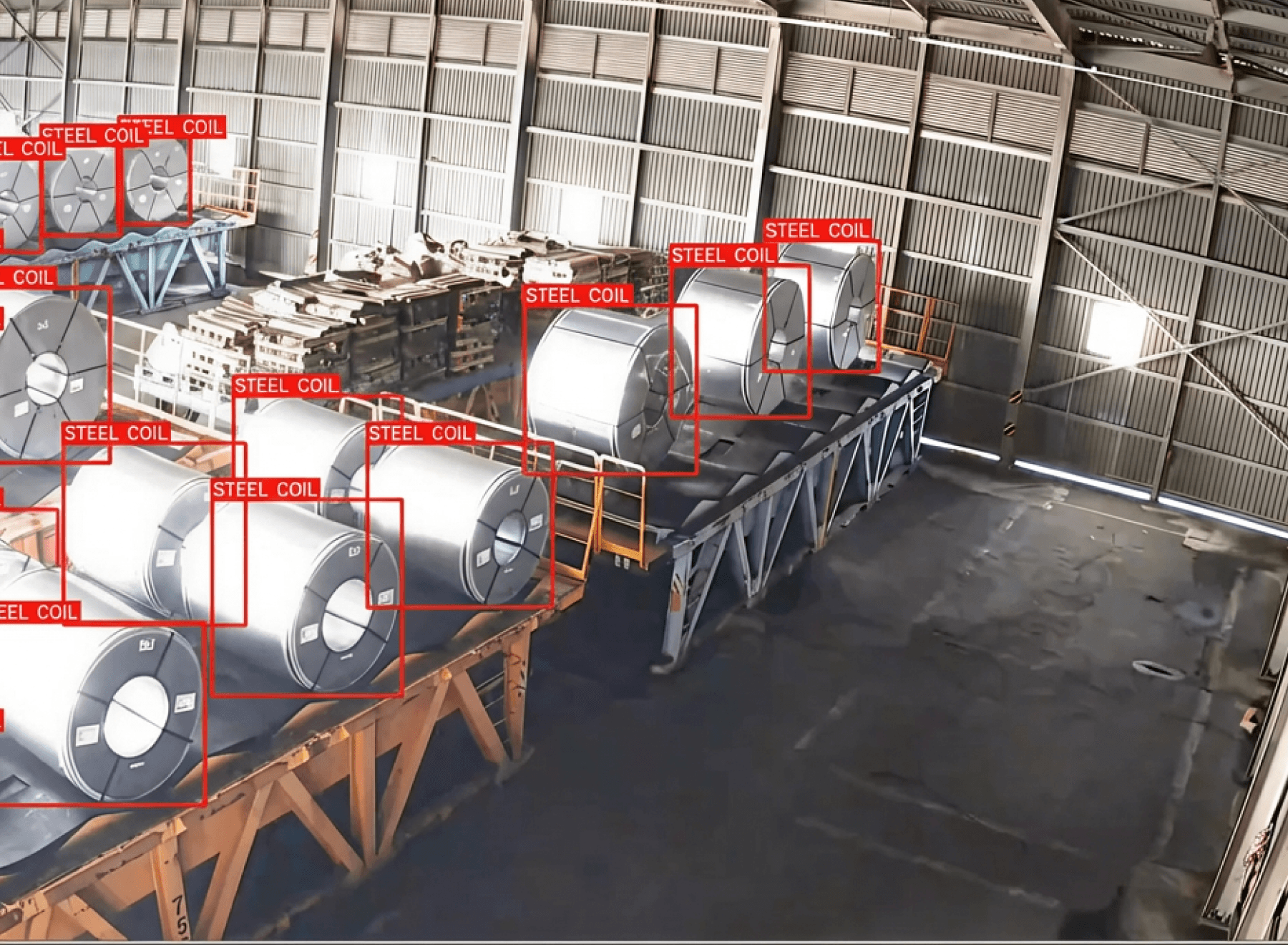 鉄鋼コイルとパレットのAI認識・管理