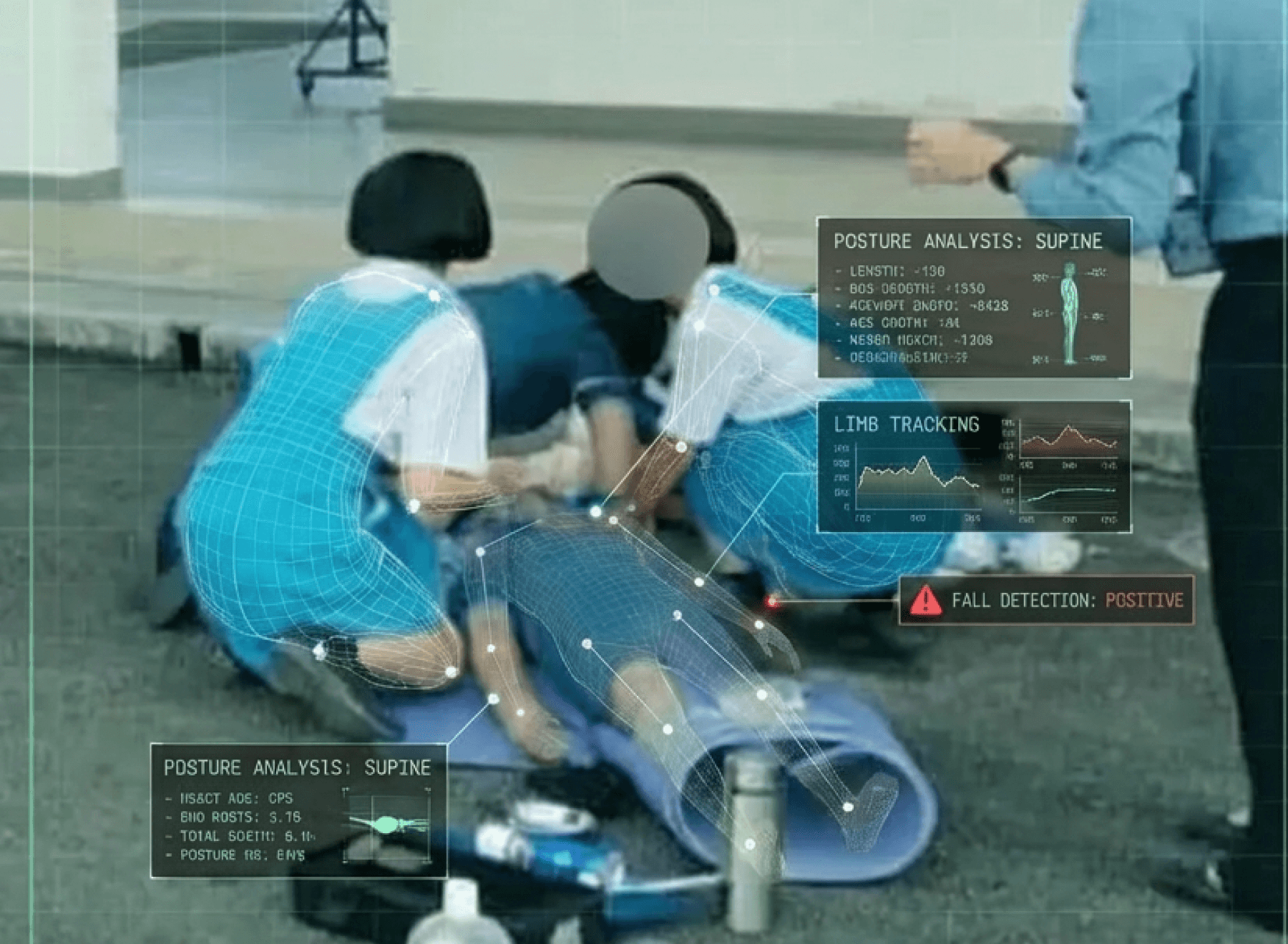 床での長時間横たわり／意識喪失状態検知