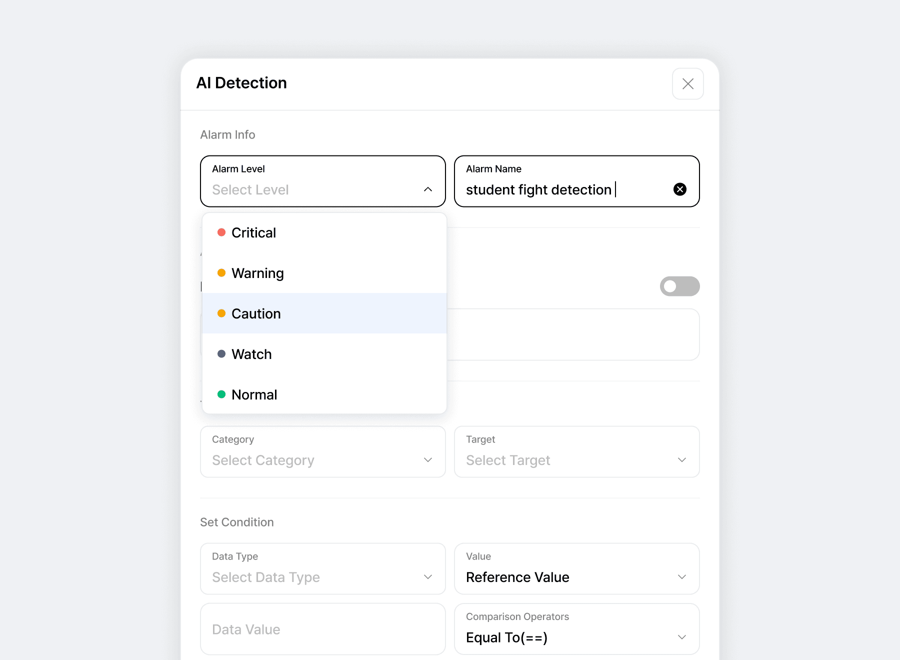 5段階リスクレベル別即時通知