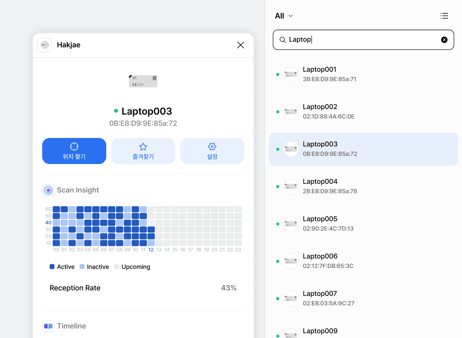 資産位置の迅速検索機能