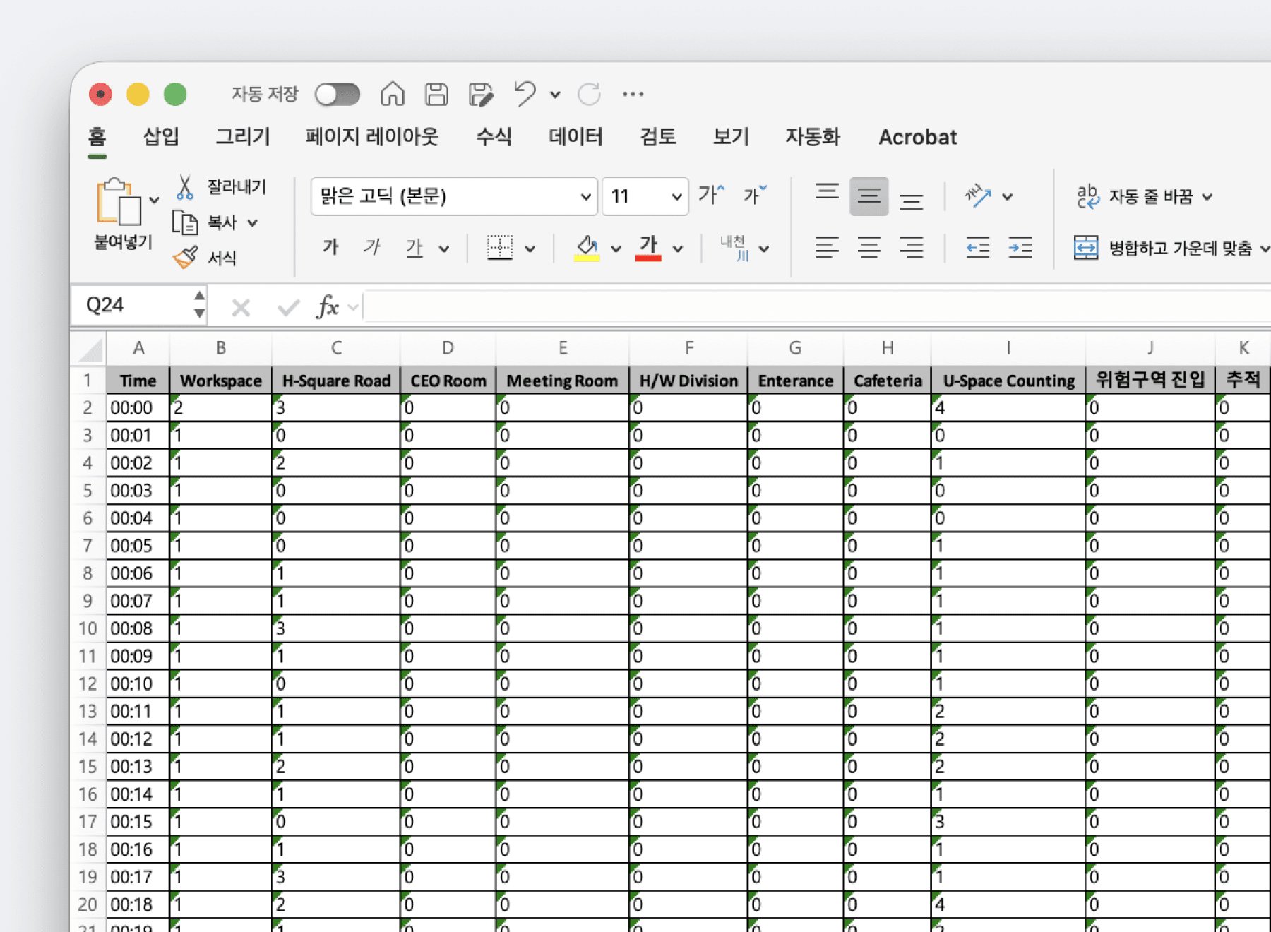分析データCSVファイル出力