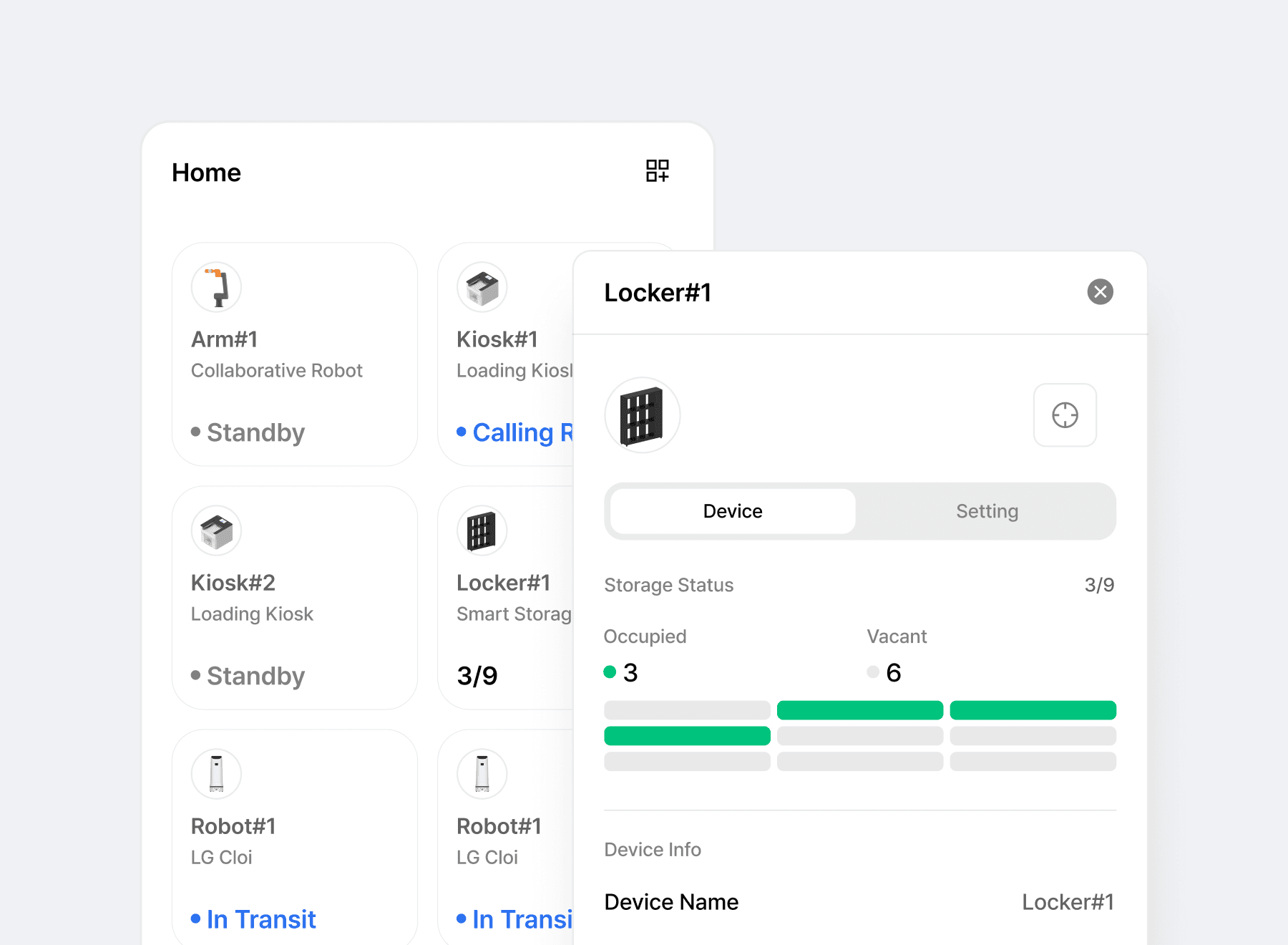 機器別作業状況のリアルタイム確認