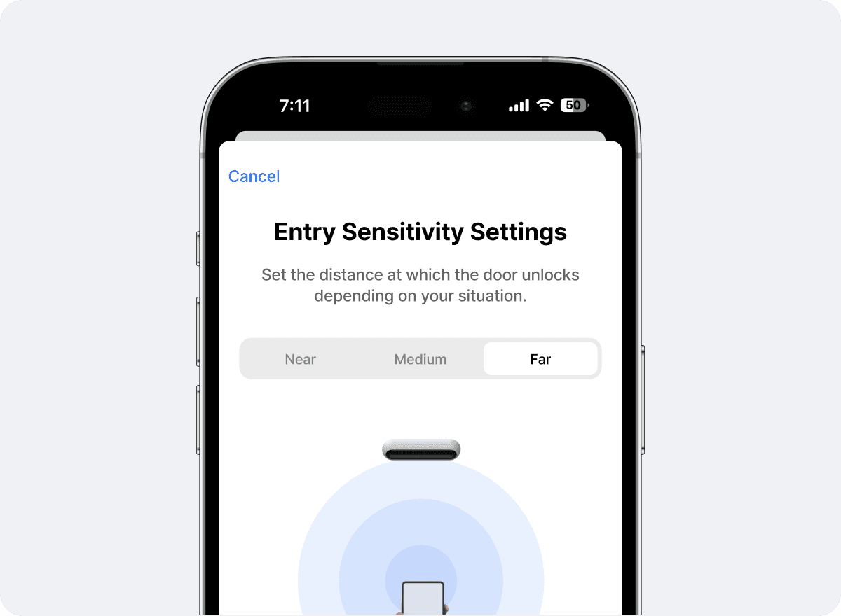 근접 거리 설정