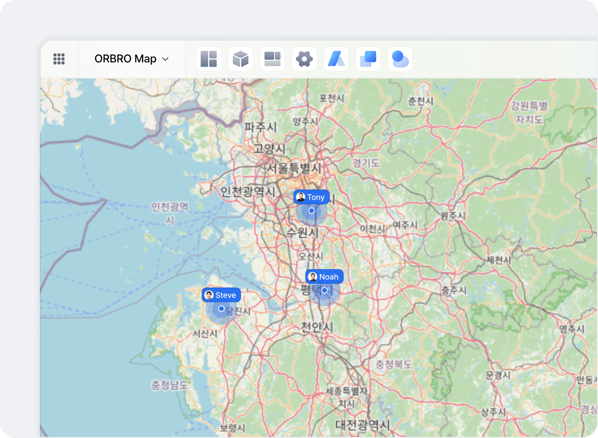 リアルタイムの位置・経路の可視化
