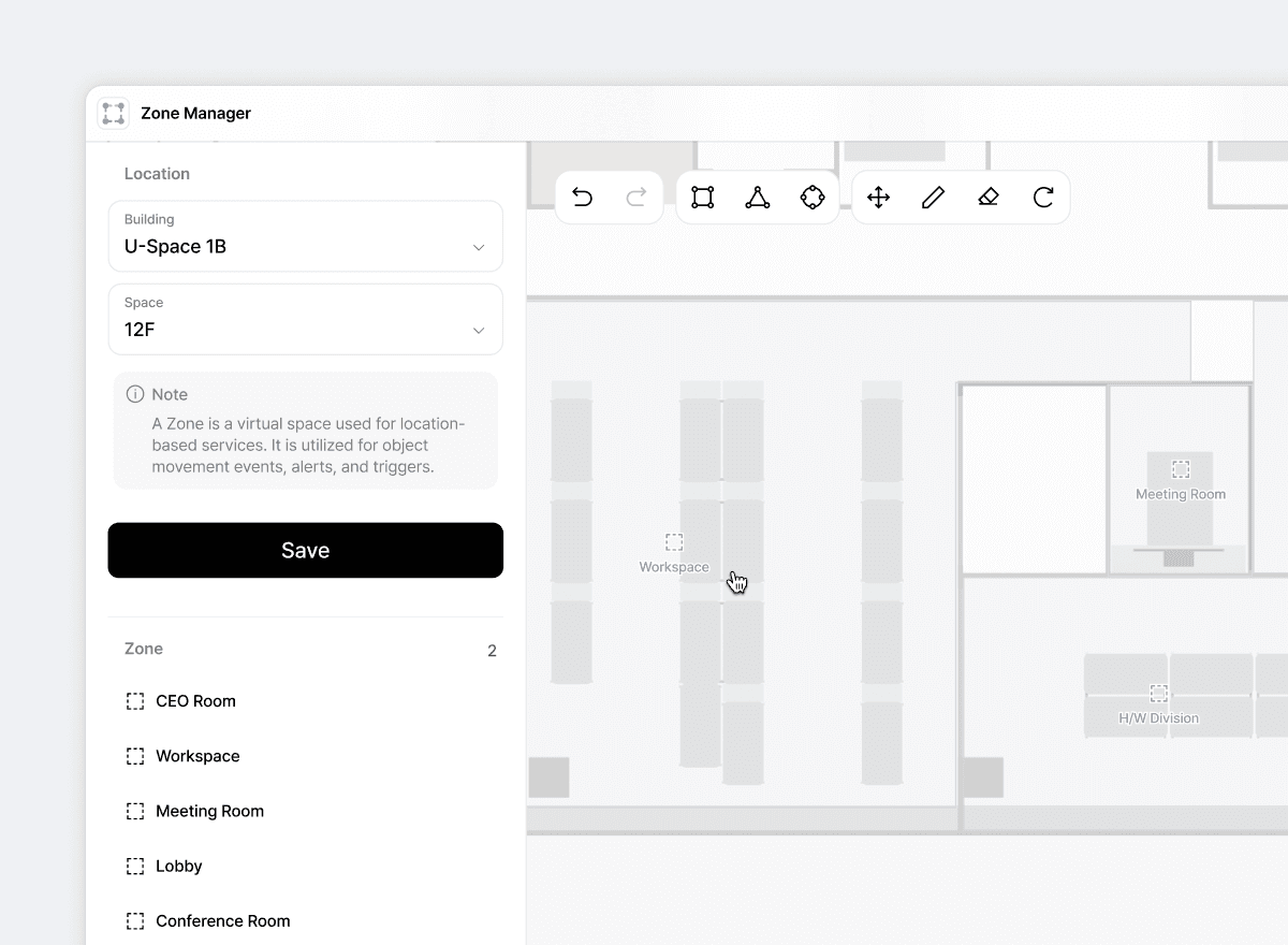 맵 기반 존 관리