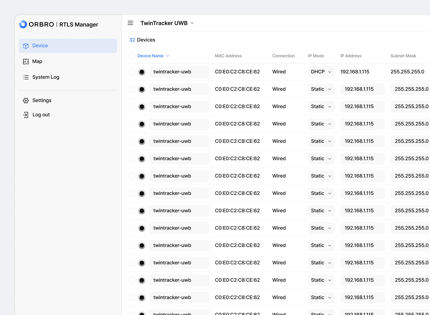 デバイスの検索と設定