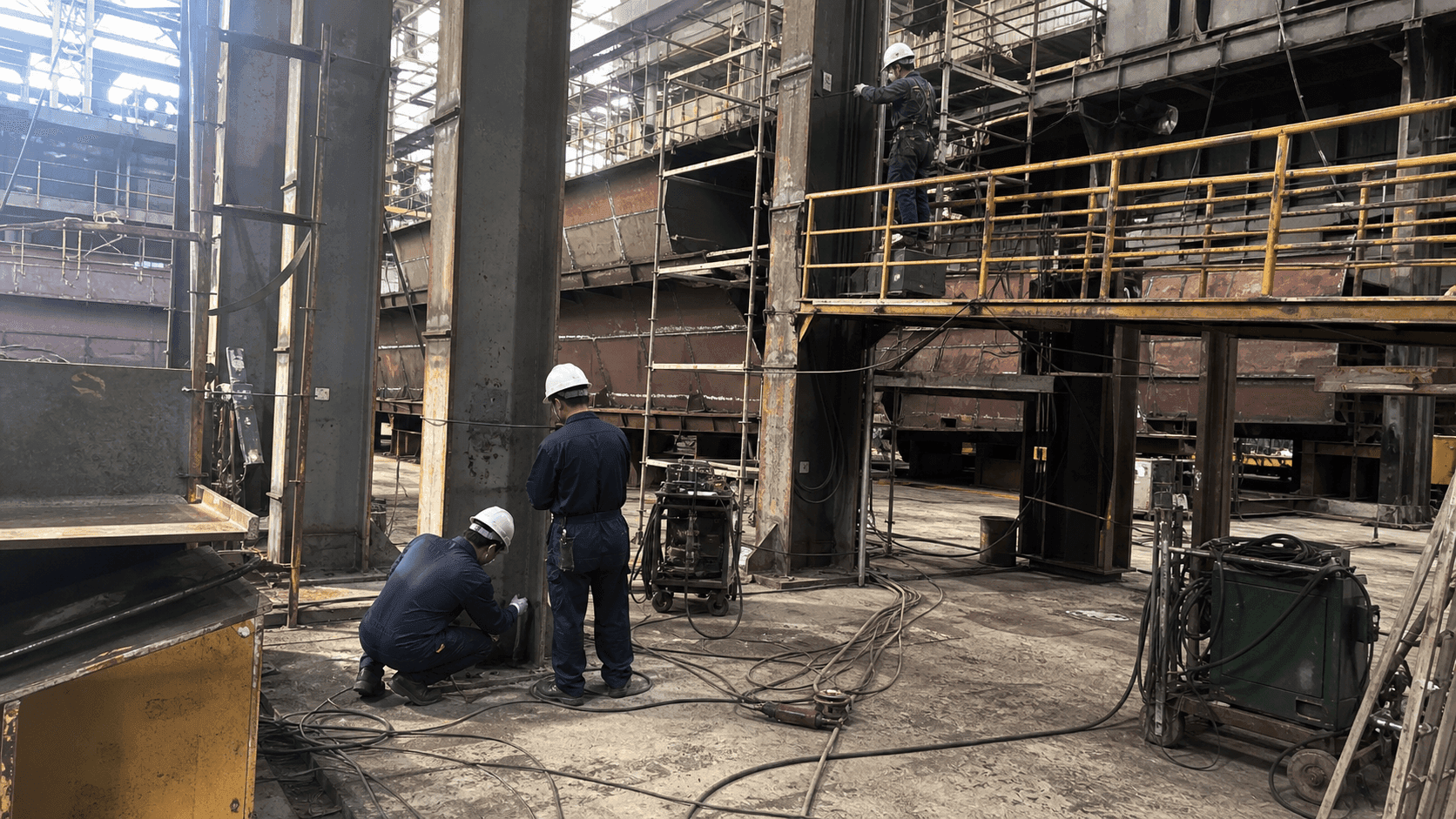 기둥 상하부 위치 수신기 설치 점검