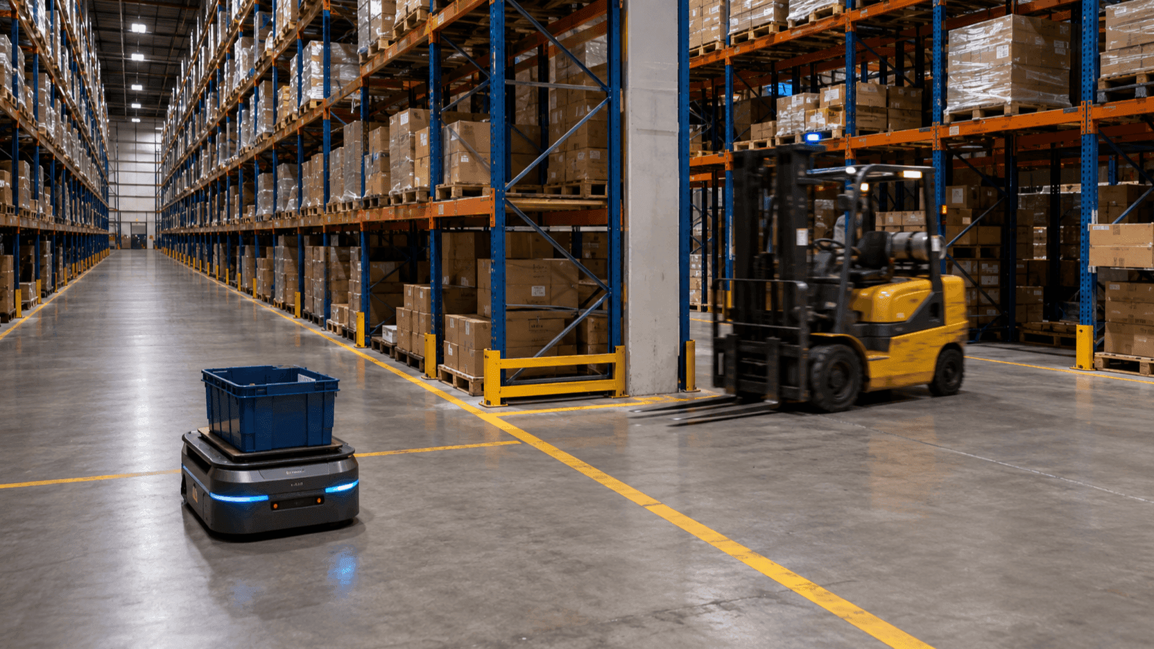 Forklift Collision Avoidance When AMRs Share the Aisle: Pass UWB Coordinates, Let the Robot Decide