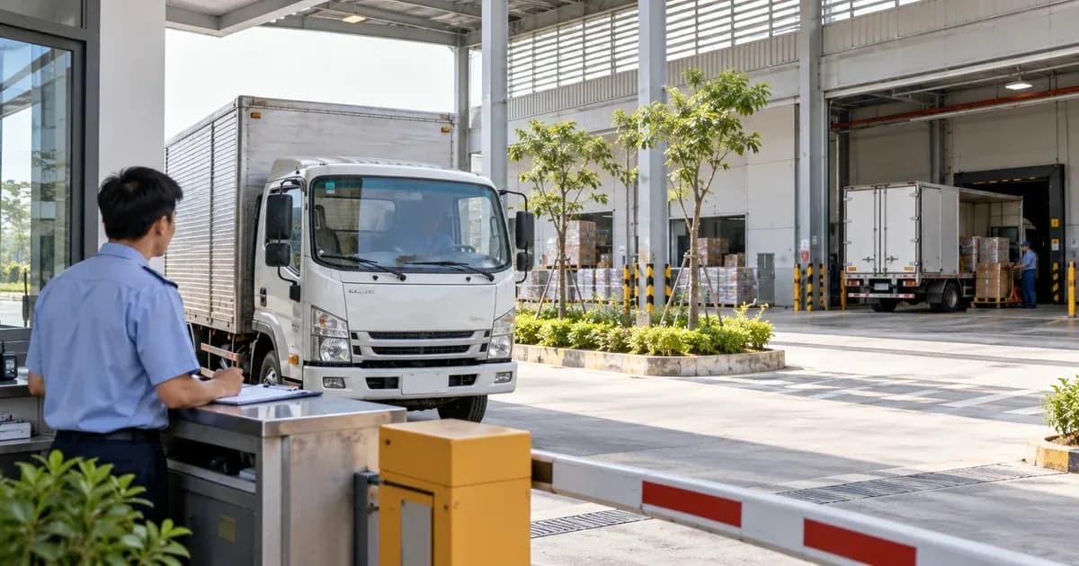 Xe đã qua cổng, nhưng bắt đầu chất hàng lúc nào?