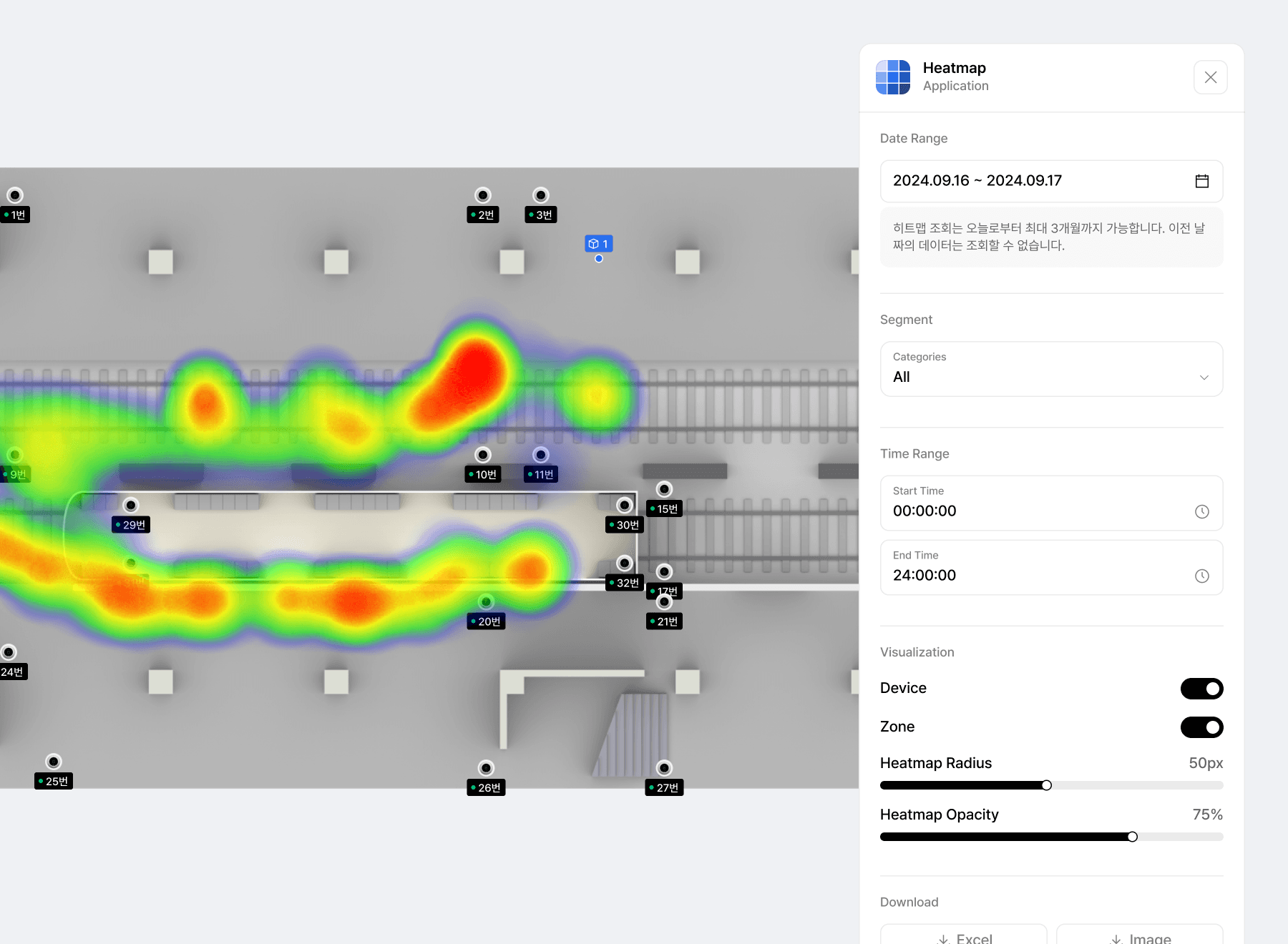 移动路径热力图可视化