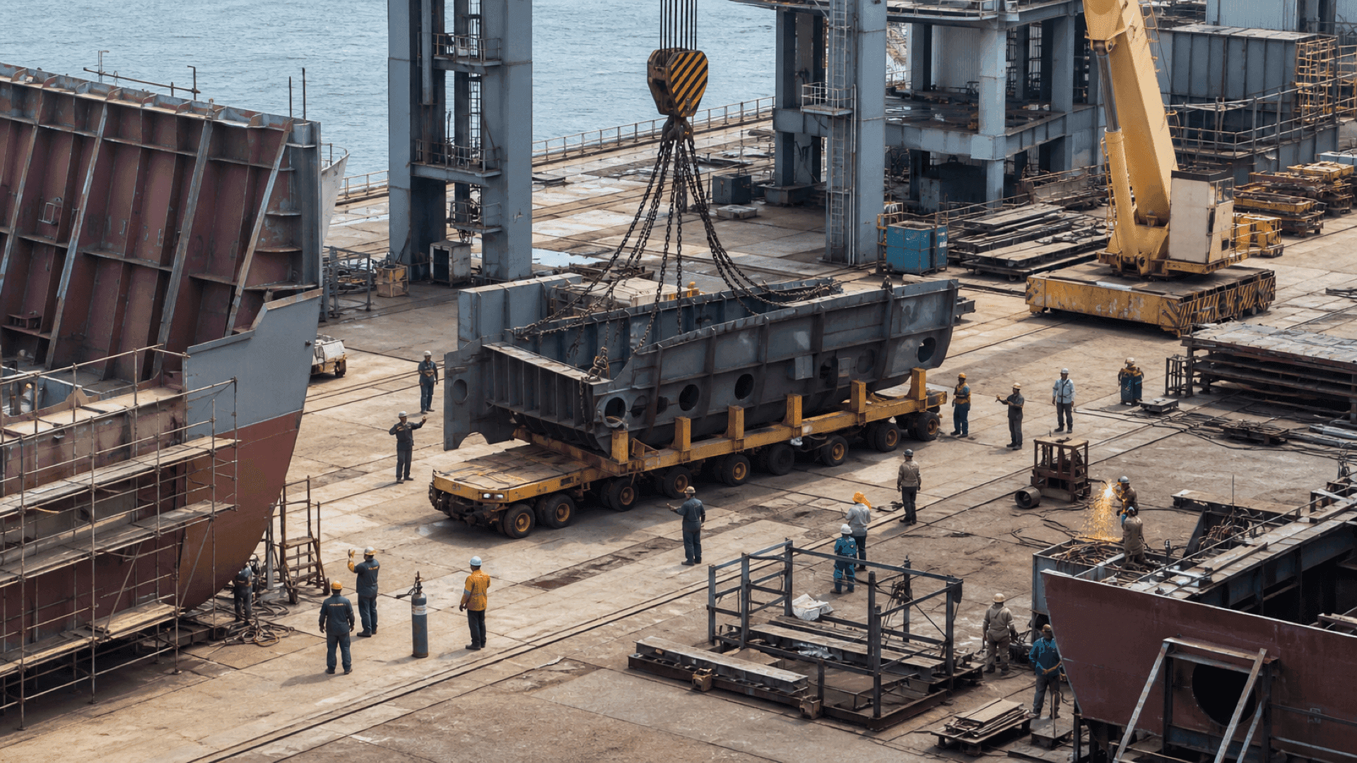 Shipyard heavy asset tracking