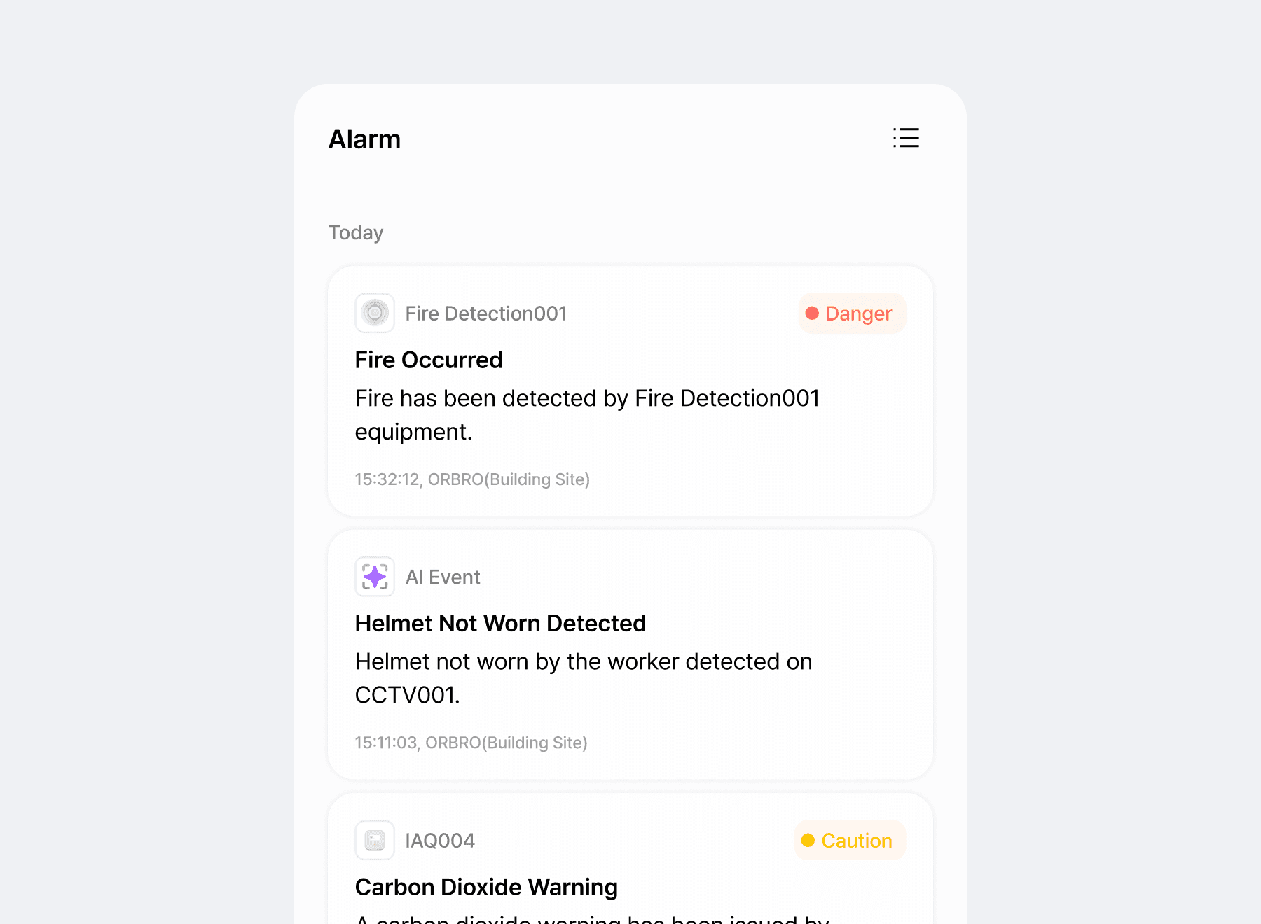 Fire, Safety & Gas Alerts